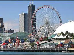 Ferris Wheel, White City Foreground, Black City Background